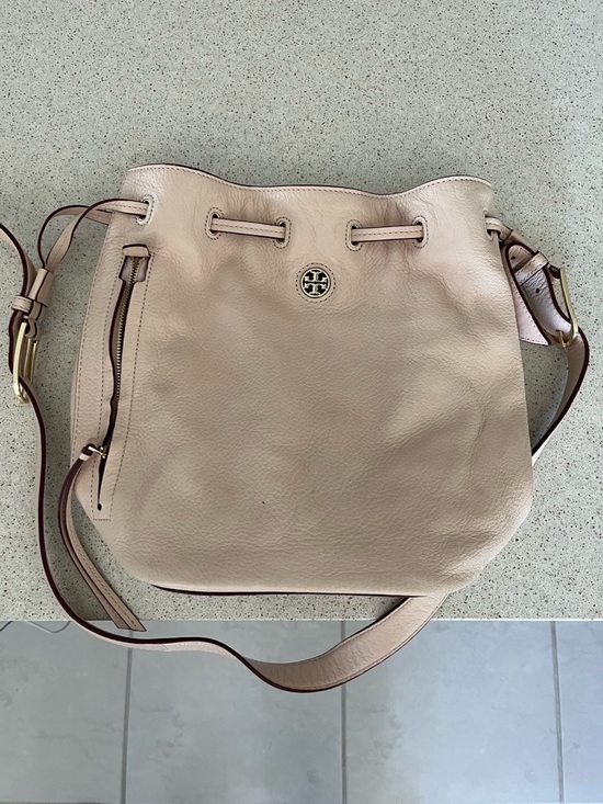 Tory Burch Soft Leather Drawstring Crossbody Bucket Bag main image 2